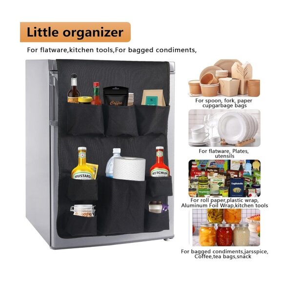 Mini Fridge Caddy Organizer Storage Bag (Black) - Picture 3 of 7